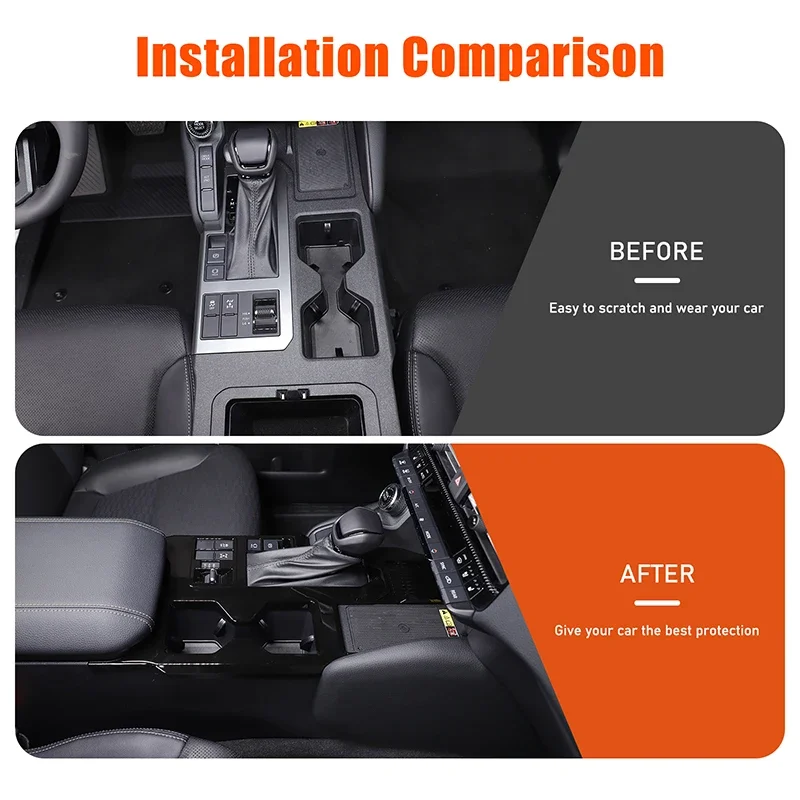 For Toyota Land Cruiser Prado 250 LC250 2024-2025+ ABS carbon fiber car central control gear panel cover sticker Car accessories