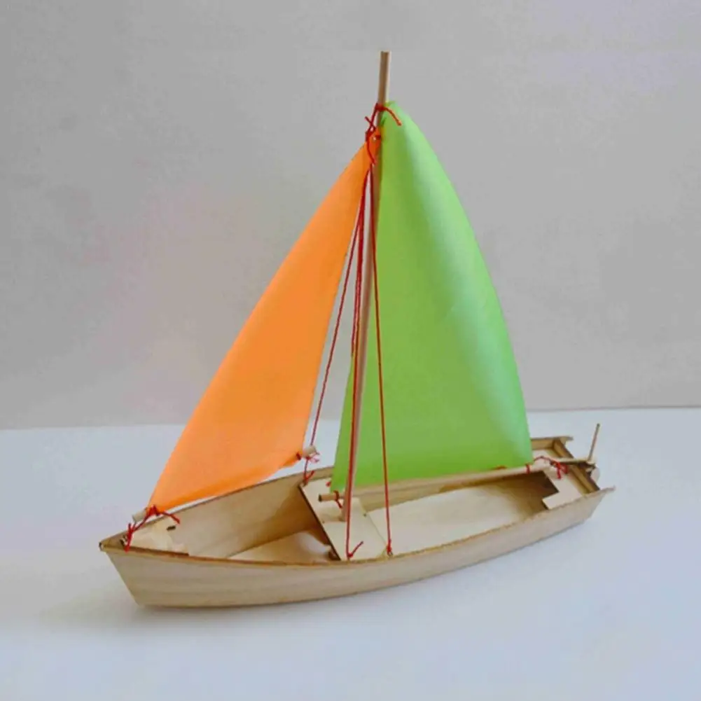 

DIY Self-propelled Sailing Wooden Boat Model Building Kits Sailing Model Assembling Toys Children's Toys Handmade Class Wooden