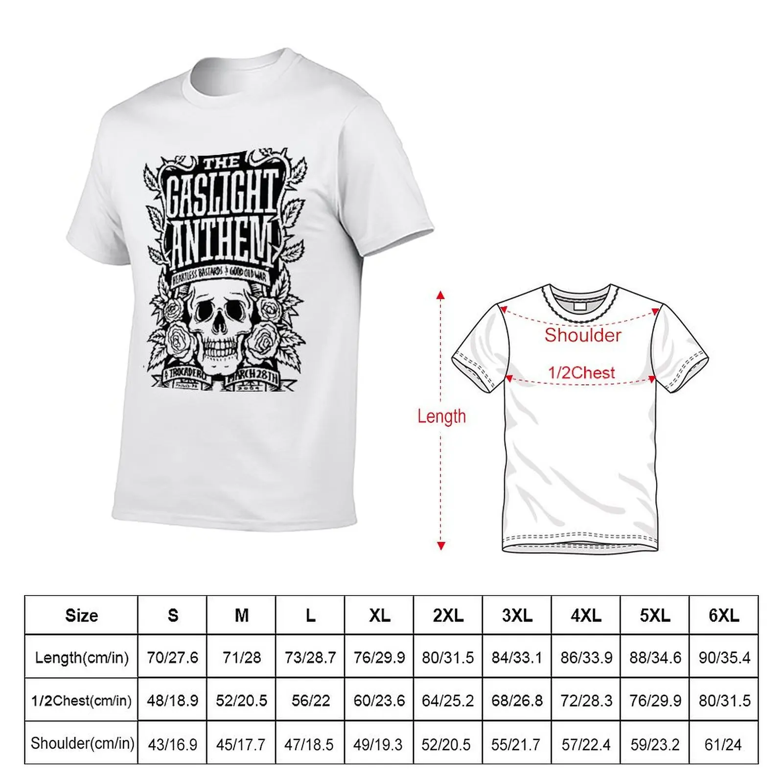 the gaslight anthem (8) T-Shirt Simple Line Art Print Tee