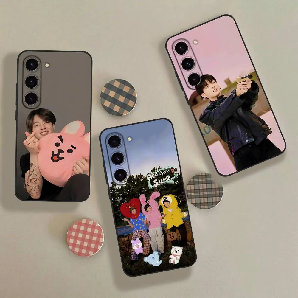 Singer H-JungkookS Phone Case For Samsung S24, S25 S22,S30,Note20,Lite,Ultra,5G,Plus,FE, Shockproof, Slim, Black,Case