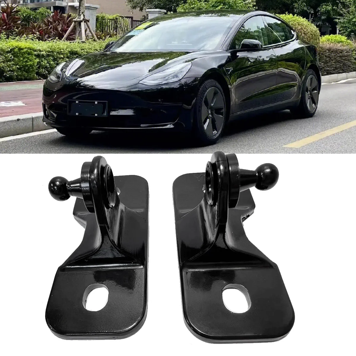 1Pair Car Front Hood Bracket 645975-00-A 1645976-00-A for Tesla Model 3 2021- 2023 Hood Spreader Bar Lid Strut Bracket