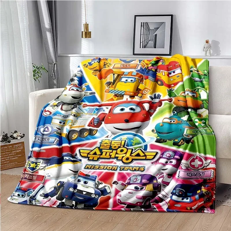 Cartoon Anime Super Wings Throws Blanket for Bedding Picnic Kid Super Soft Cute kawai high quality Flannel Blanket birthday gift