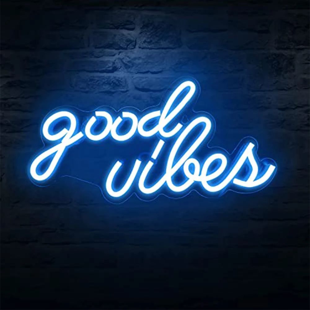 Good Vibes Neon alimentato da USB con interruttore dimmerabile camera da letto Pink LED Neon Wall Decor Neon Playroom Party Bar Decor