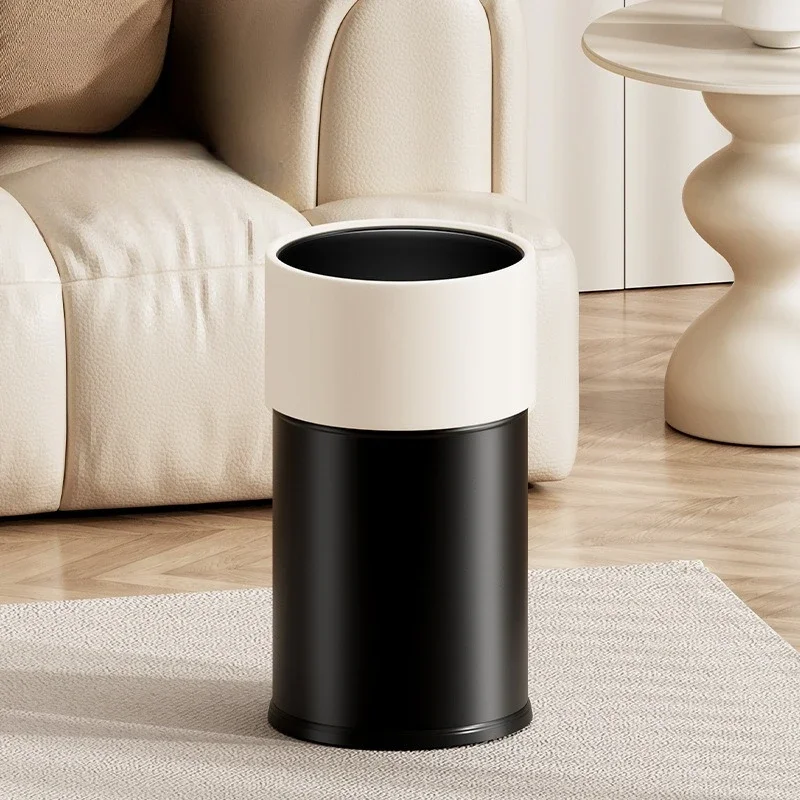 Stainless Steel Trash Cans Large Capacity Trash Bins Modern Luxury Household Garbage Bins Living Room Cleaning Accessories