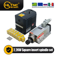Sales CNC Spindle Motor Kit 2.2kw 2200w Air Cooled Square Spindle 24000RPM + VFD Inverter With RS485 + 13 pcs ER20 For Milling