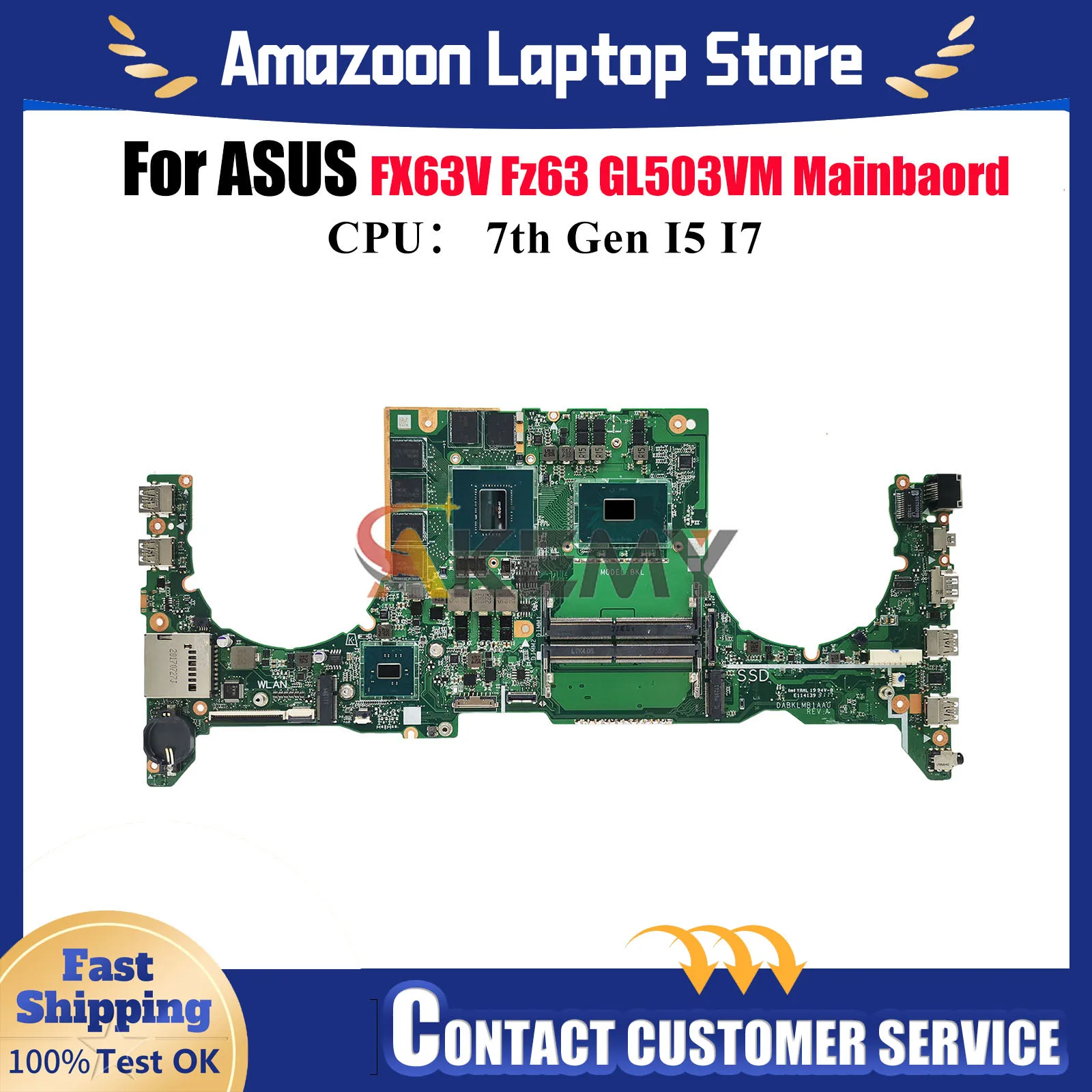 

Материнская плата для ноутбука GL503VM для ASUS ROG Strix GL503VM FX63V GL503V Fz63v, материнская плата для ноутбука с процессором I5 I7, 100% тестирование, ОК, быстрая доставка