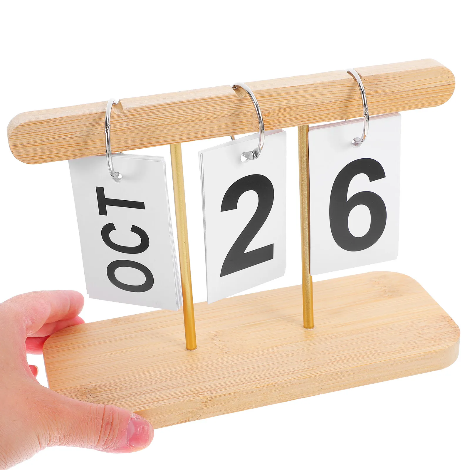 

Винтажный настольный календарь-перевертыш из бамбука и металла для офиса, дома и класса