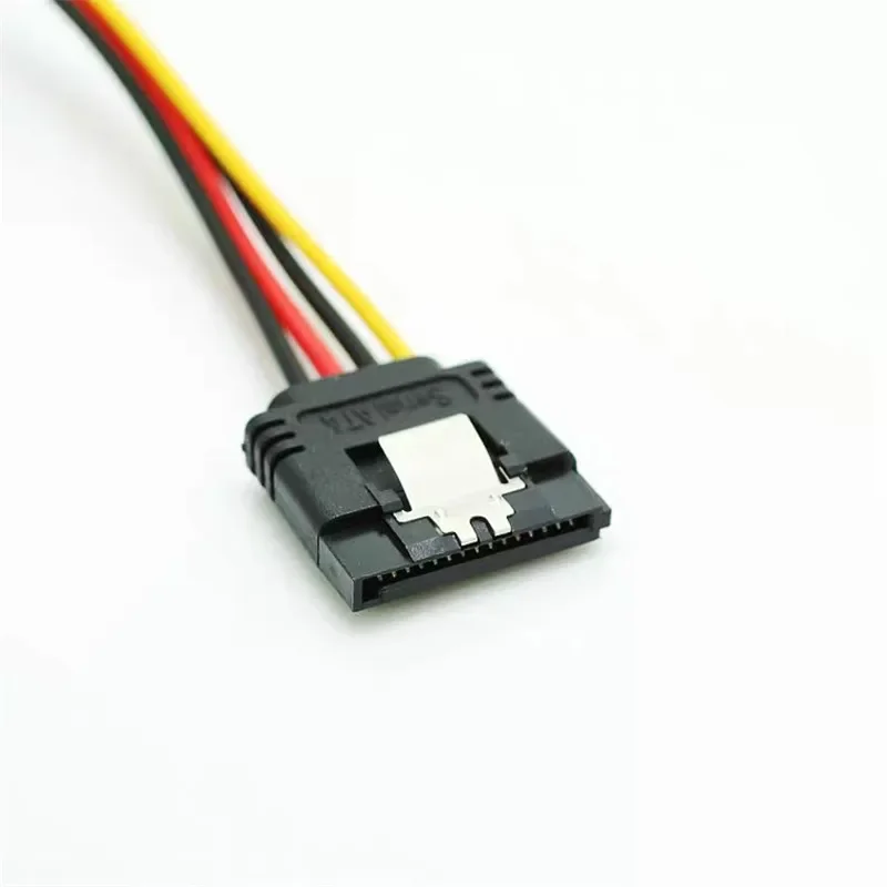 Ide 4pin molex fêmea a 90 graus sata 15pin fêmea com estilhaços extensão disco rígido cabo de alimentação conector 18awg