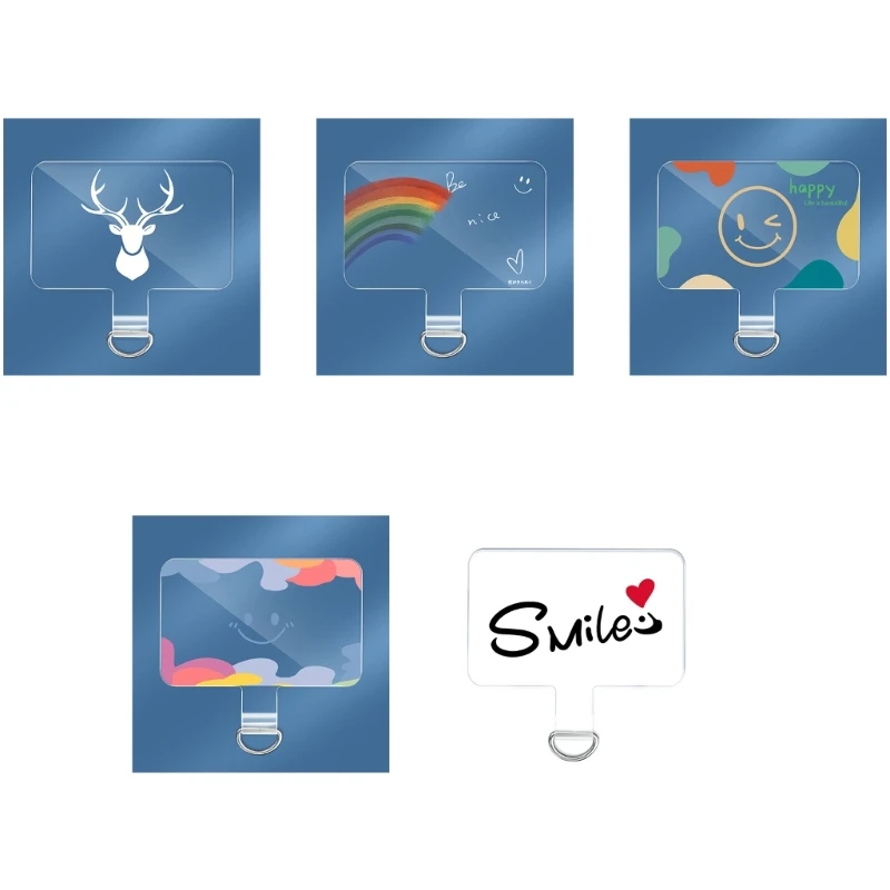 Dropship Phone Lanyard Patches Pad Tether Tab Phone Strap Connector with Metal Rings