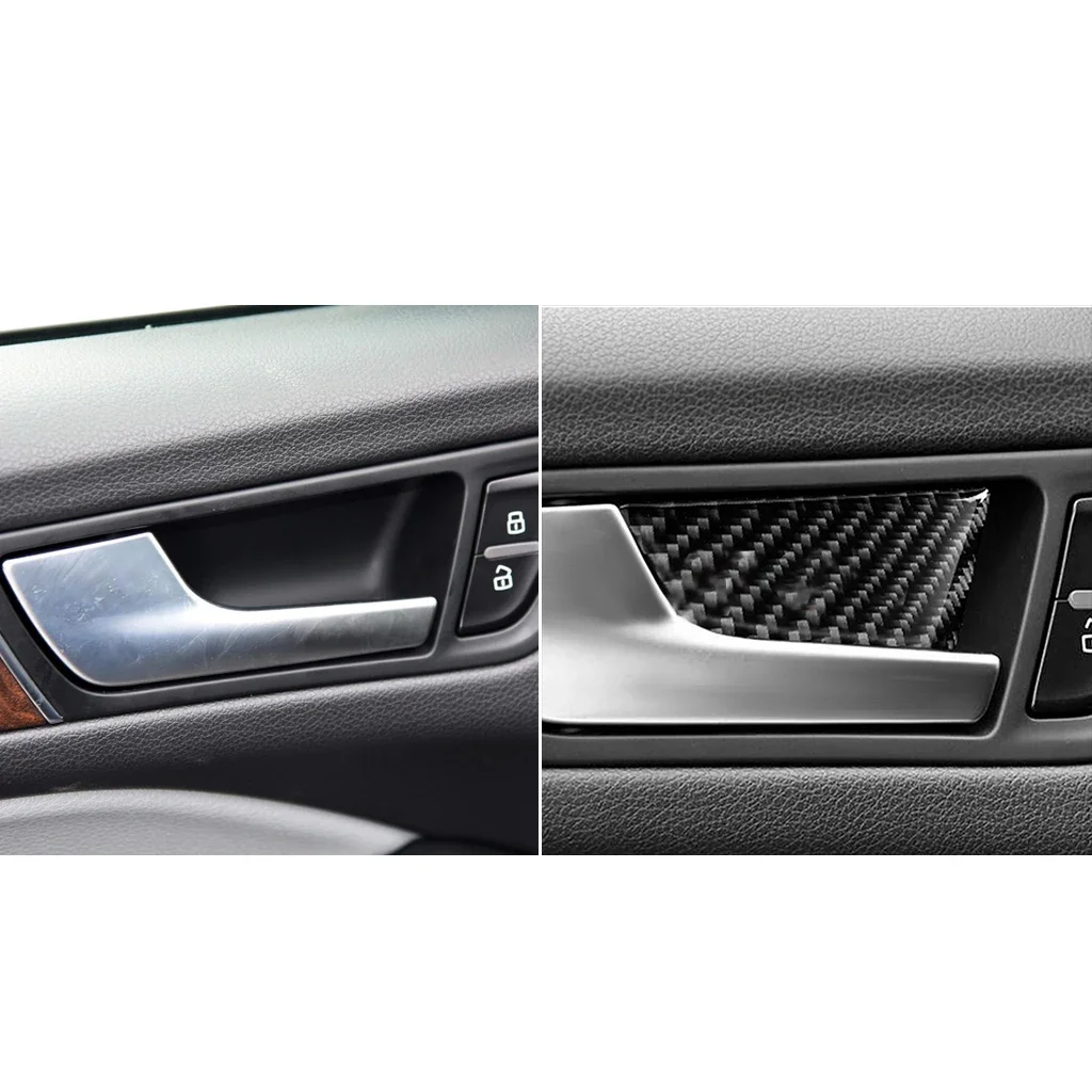 

For Audi Q5 SQ5 8R A4 S4 B8 2009-2017 Accessories Carbon Fiber Car Interior Inner Door Bowl Panel Trim Sticker Decoration