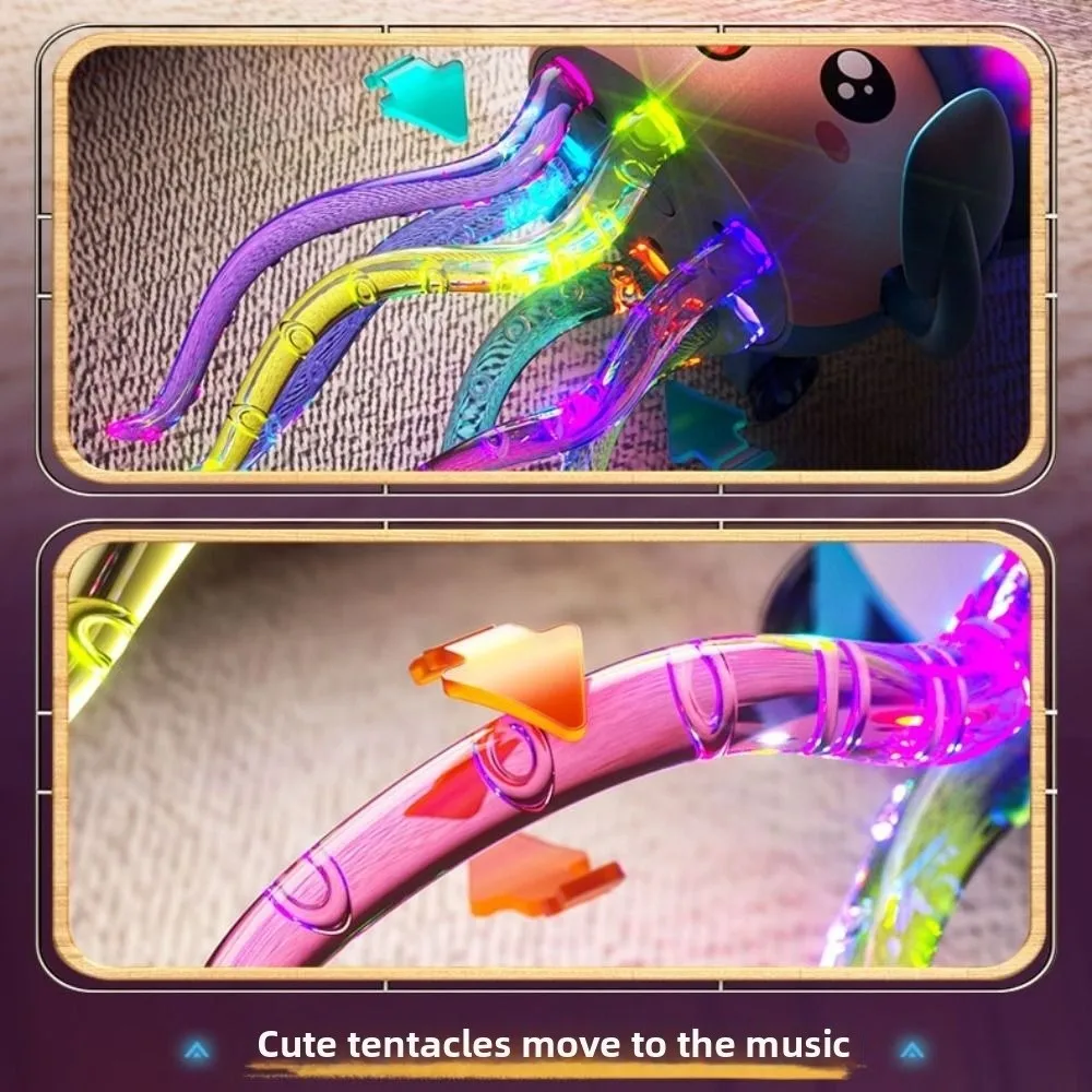 LED Light Magical Dancing Octopus Automatic Obstacle Avoidance With Music Light Dancing Octopus Eight-claw Twisting LED Dancing