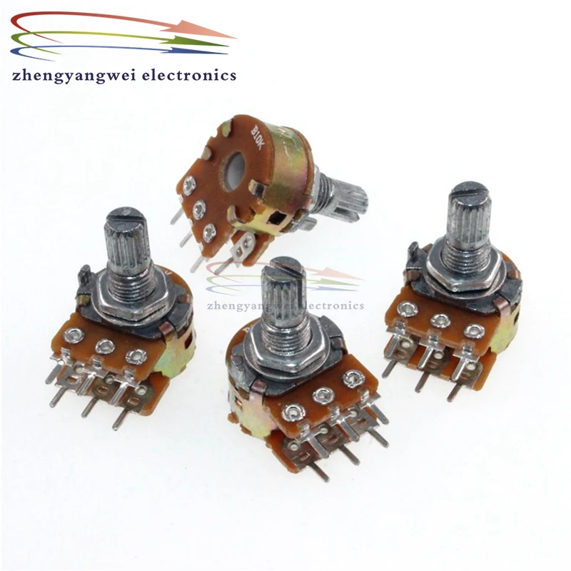 2pcs 20mm WH148 3pin 6pin B1K B2K B5K B10K B20K B50K B100K B250K B500K B1M Potentiometer 1K 2K 5K 10K 20K 50K 100K 250K 500K 1M