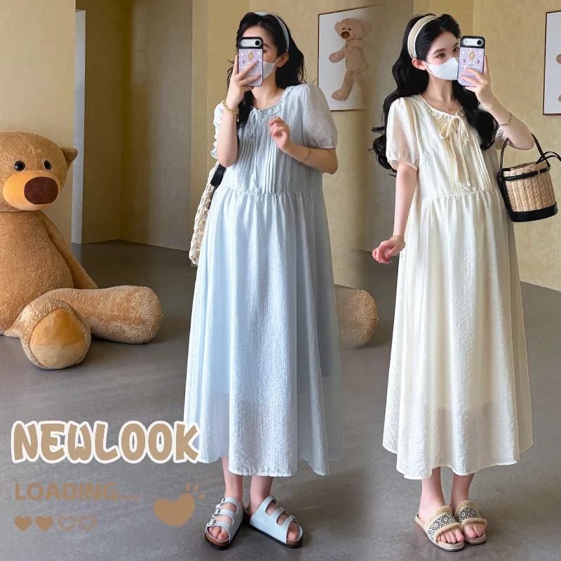 Maternity Dress Summer Korean Fashion Tether Loose Long Skirt
