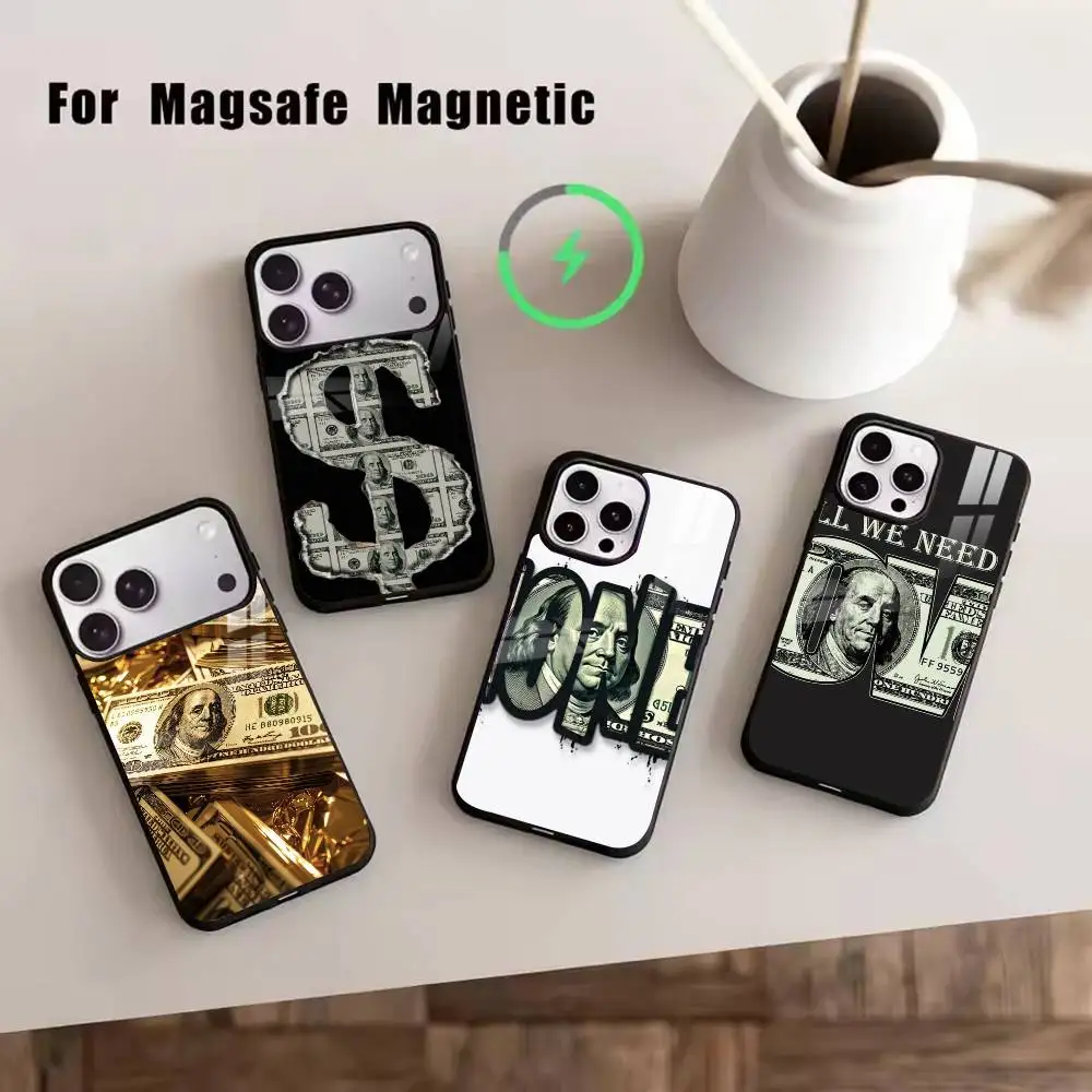 

The-Money-M Phone Case For iPhone17,16,15,14,13,12,11 Plus,Pro Magnetic For Magsafe Wireless Charging