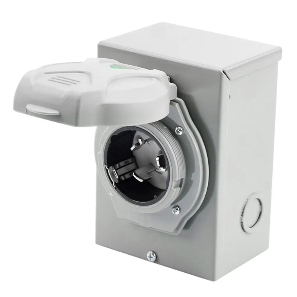 

125 Volt RV Power Outlet Box Lockable Weatherproof Electrical Outdoor Receptacle Plug Car Generator for RV Camper Trailer