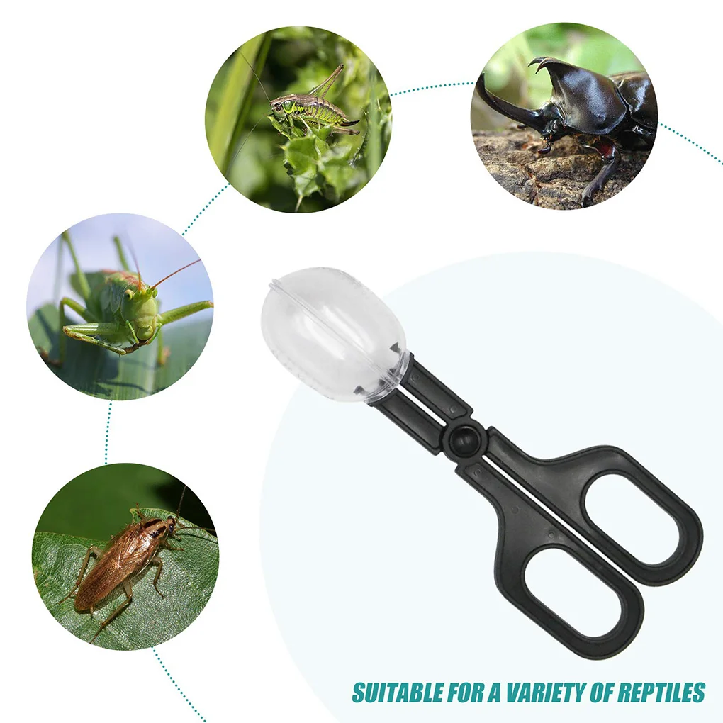 Portable Transparent Insect Catcher Scissor Indoor Outdoor Kids Fish Tank Bug Scooper Clamp Tong Tweezer Biology Study Supplies