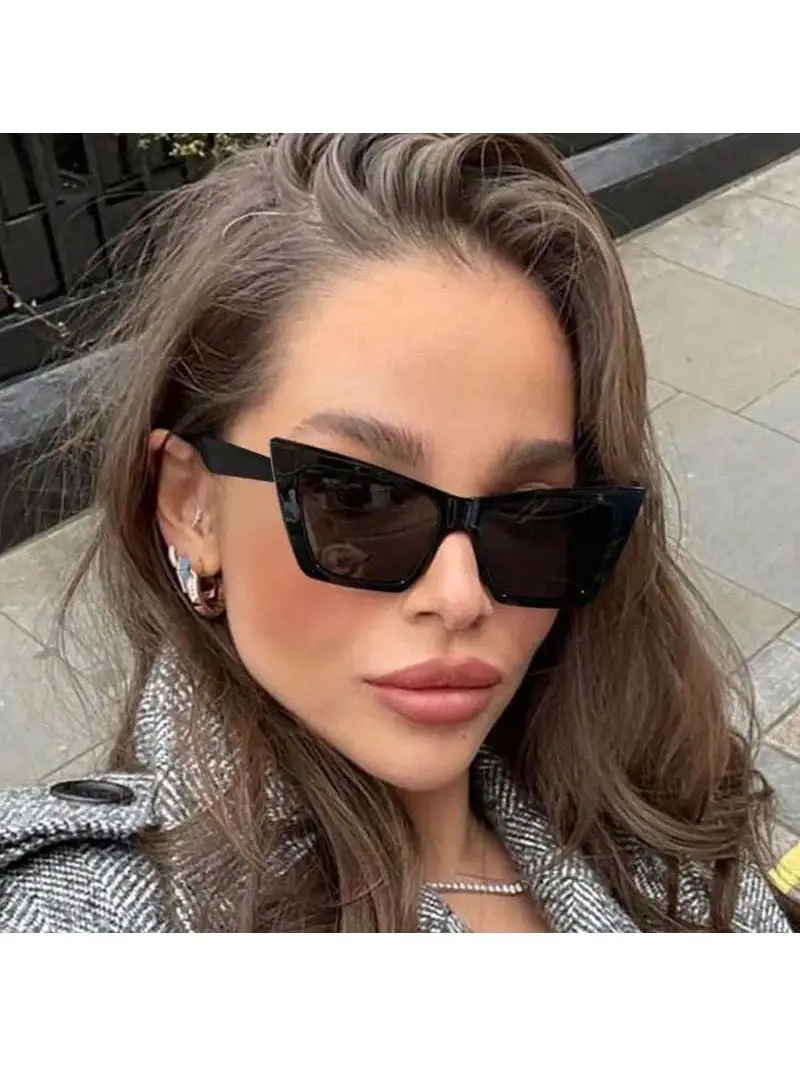 Lunettes de soleil œil de chat rétro pour hommes et femmes, lunettes de soleil vintage pour l'extérieur, cadre de créateur, miroir punk, mode