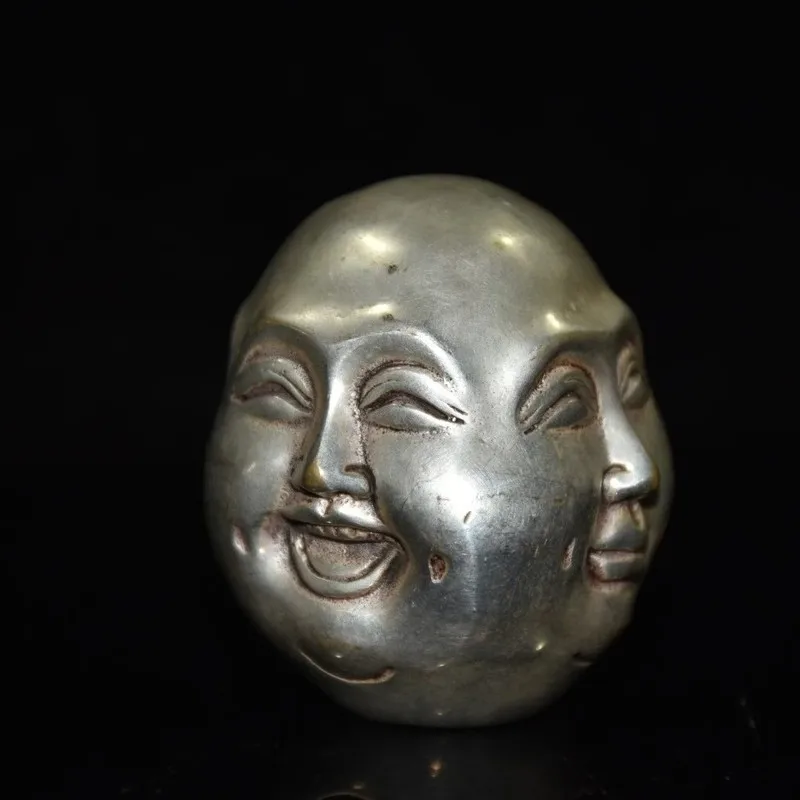 Home Decoration White Copper Silver Four-sided Buddha Metal Craft Ornament Business Gift