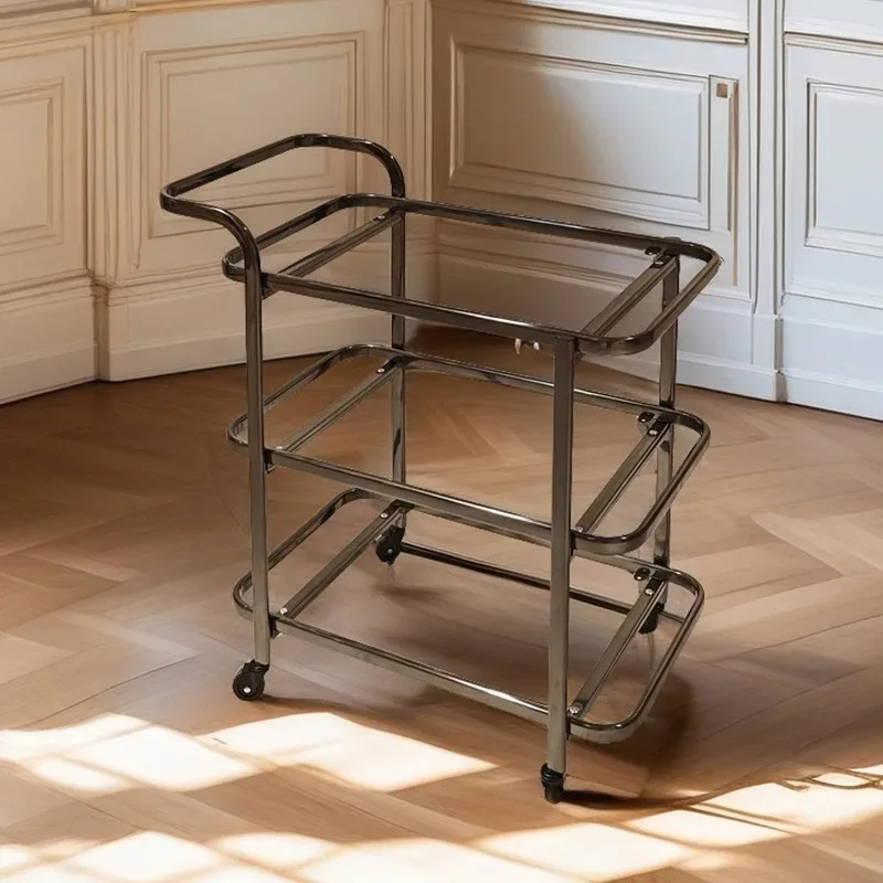 Hotel wine cart restaurant special thickened stainless steel multi-purpose three-layer dining cart trolley