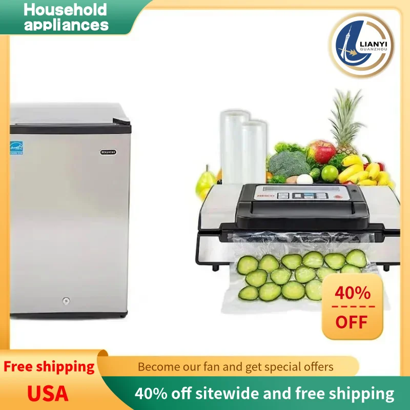 KC3BWhynter CUF-210SS Mini، 2.1 قدم مكعب، فريزر رأسي صغير مع قفل، ستانلس ستيل، أسود نسكو ديل، علي