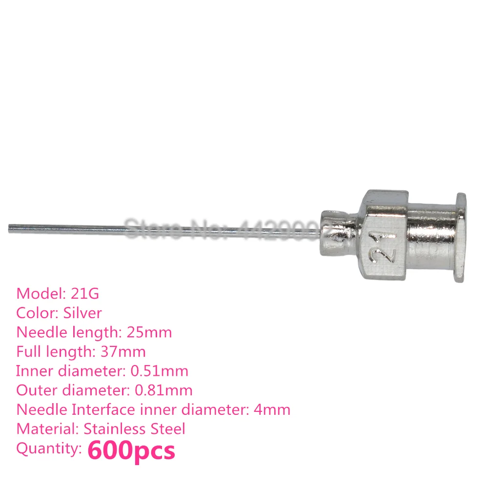 600 Stück Klebstoff-Spritzen-Nadeln 19G 21G 23G 25G Edelstahlnadeln Klebstoff-Dispenser-Nadeln mit stumpfen Spitzen Set – Detail 3