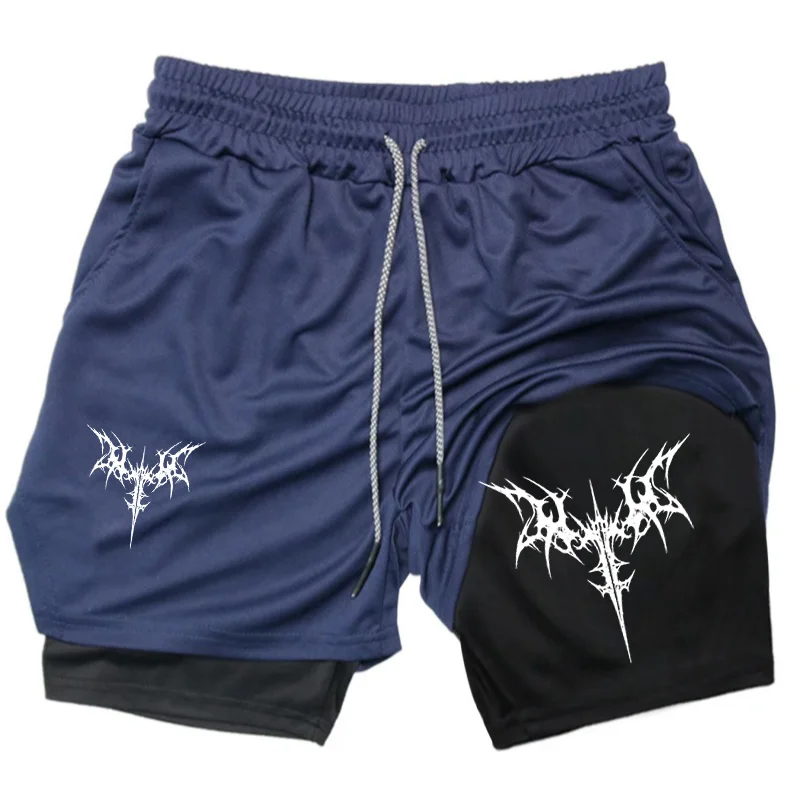 Best-selling men's double-layer shorts suitable for running training 2-in-1 sports fashion shorts quick-dry and breathable