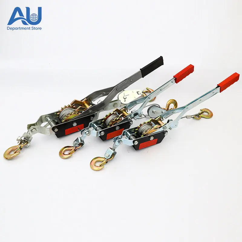 Wire rope tightener manual ratchet type rope tightener 1-4T tensioner machine double hook hand crank