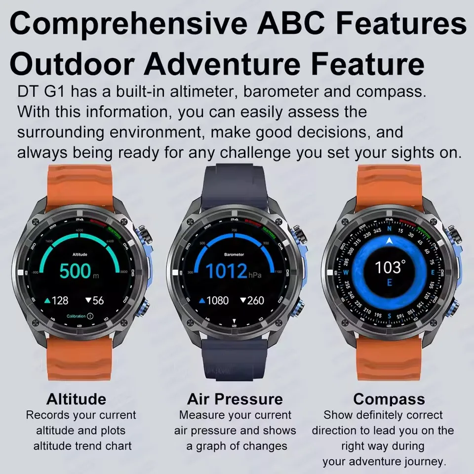 2025 Neue Outdoor-Sport-GPS-Uhr 1,43 Zoll HD AMOLED 5ATM wasserdichte Schwimmuhren 4 GB Speicherkarte Lokale Musik TWS GPS-Karte Smartwatch