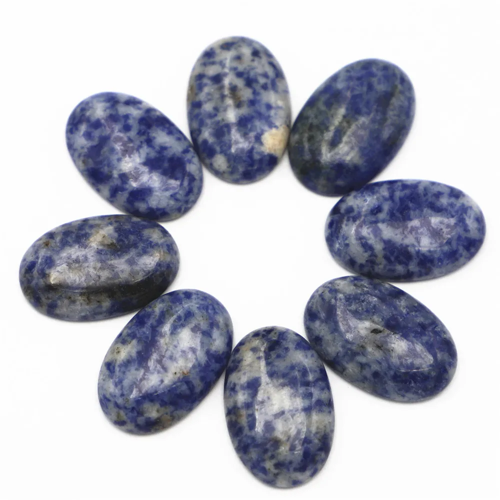 30x20mm Natural Stone Oval Sodalite CAB Cabochon Setting Bead Fit Pendants Jewelry Making Supplies 12Pcs Wholesale Free Shipping