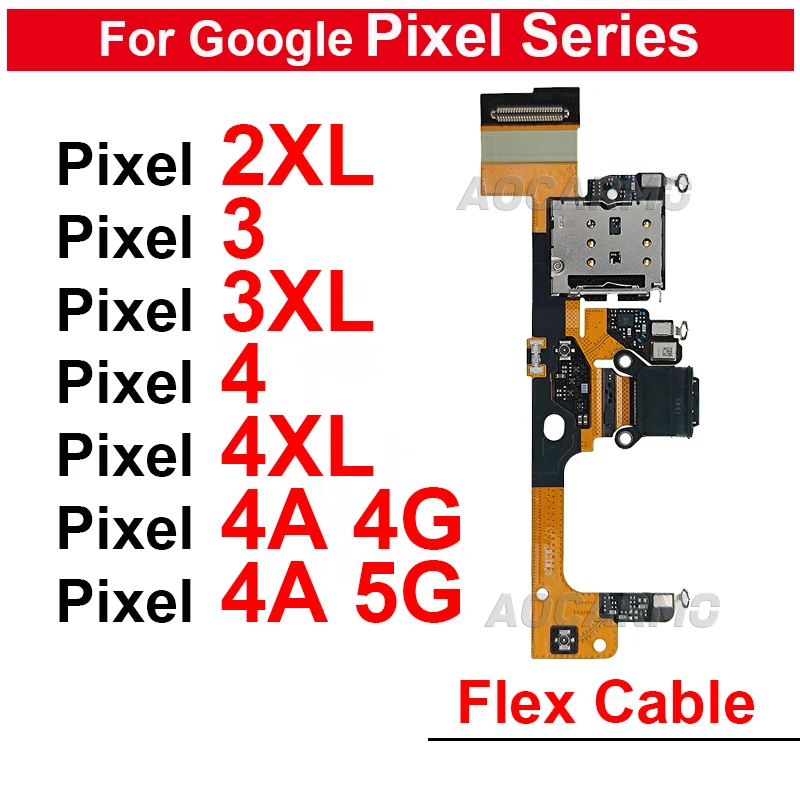 Charger Dock  For Google Pixel 2 3 4 XL 2XL 3XL 4XL 4A 4G 5G USB Charging Port Flex Cable Replacement Part