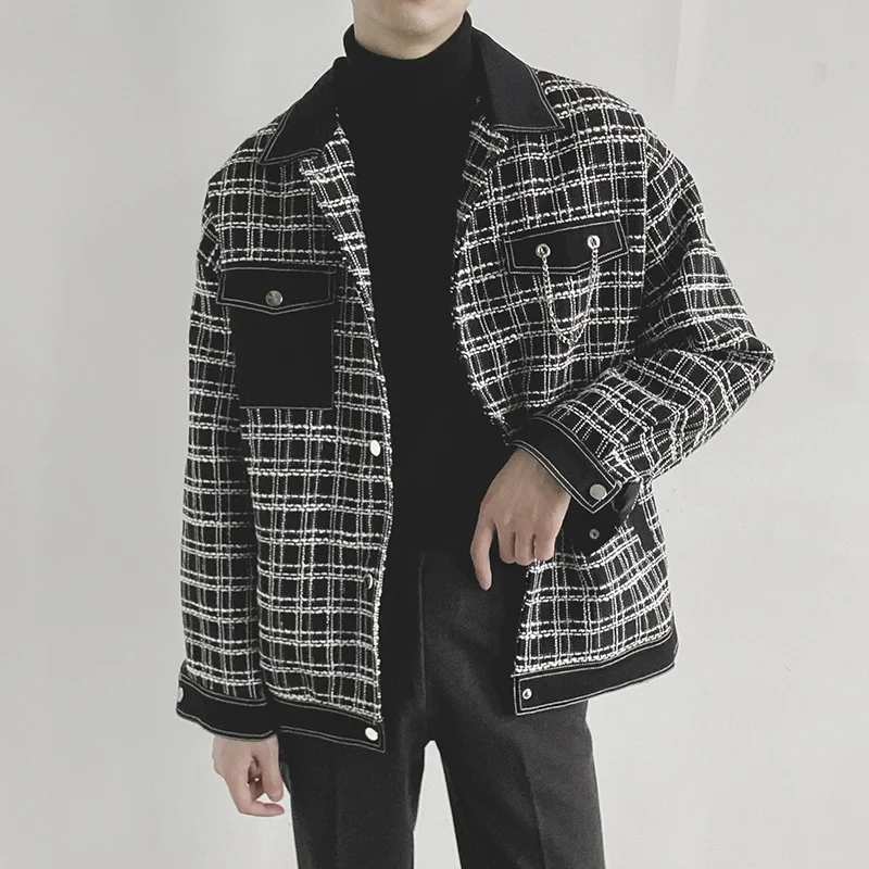 

Модная мужская куртка в клетку, повседневная, осенне-зимняя, в корейском стиле, универсальная, молодежная, с длинными рукавами, свободного кроя, верхняя одежда.