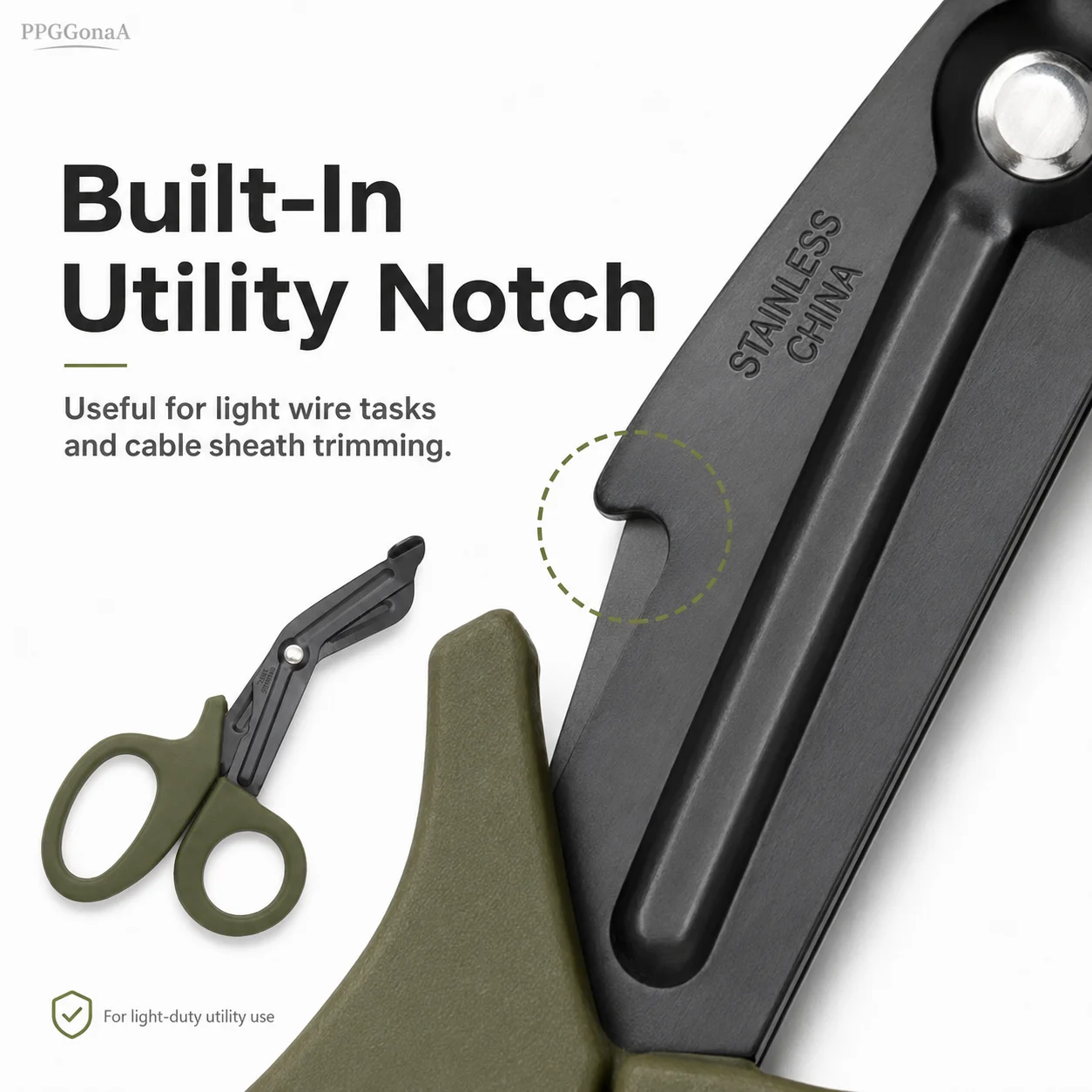 19cm Rescue Trauma Shears Serrated Stainless Steel Scissors Angled Blunt Tip Outdoor First Aid EDC Survival Cutting Tool