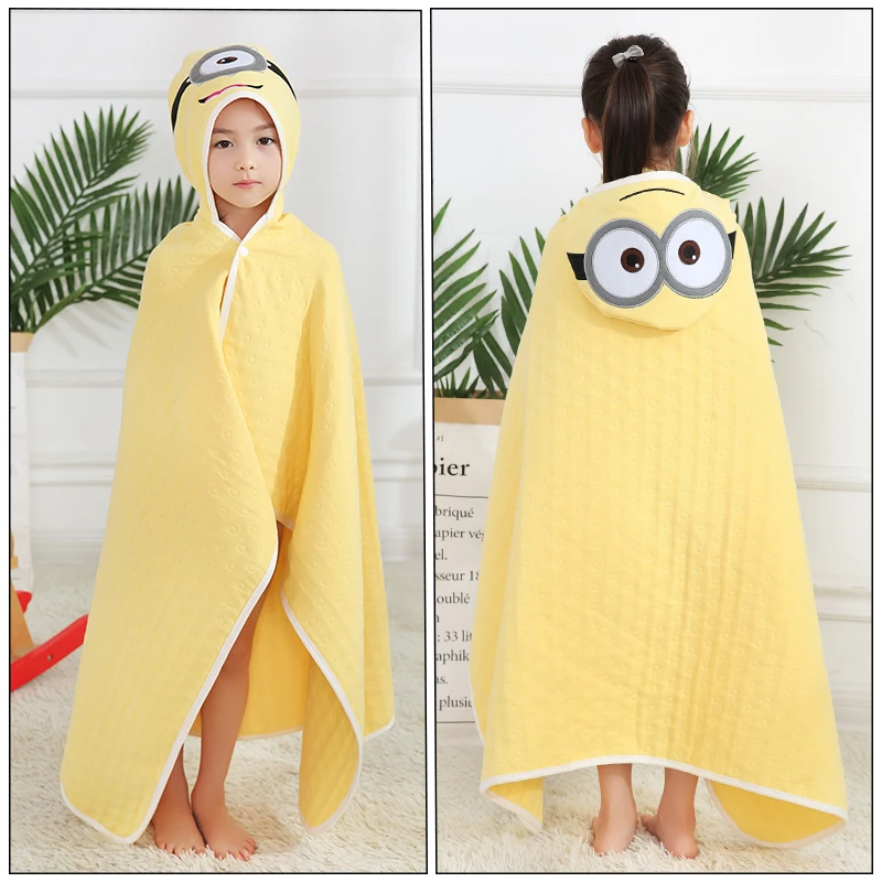 

Детское банное полотенце с капюшоном, 6-слойный муслиновый хлопок, детский халат для душа, пончо для мальчиков, детский халат, вещи для новорожденных, пеленальные одеяла