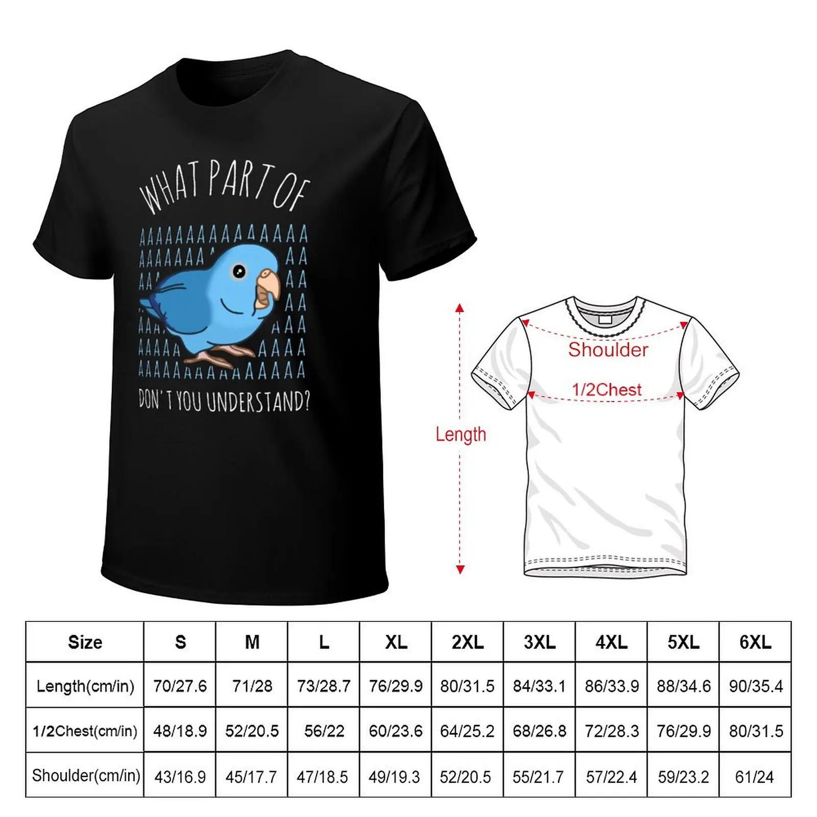 What Part of AAAAA don't you understand? Blue Parrotlet T-Shirt Plus Size Basic Short Sleeve Top
