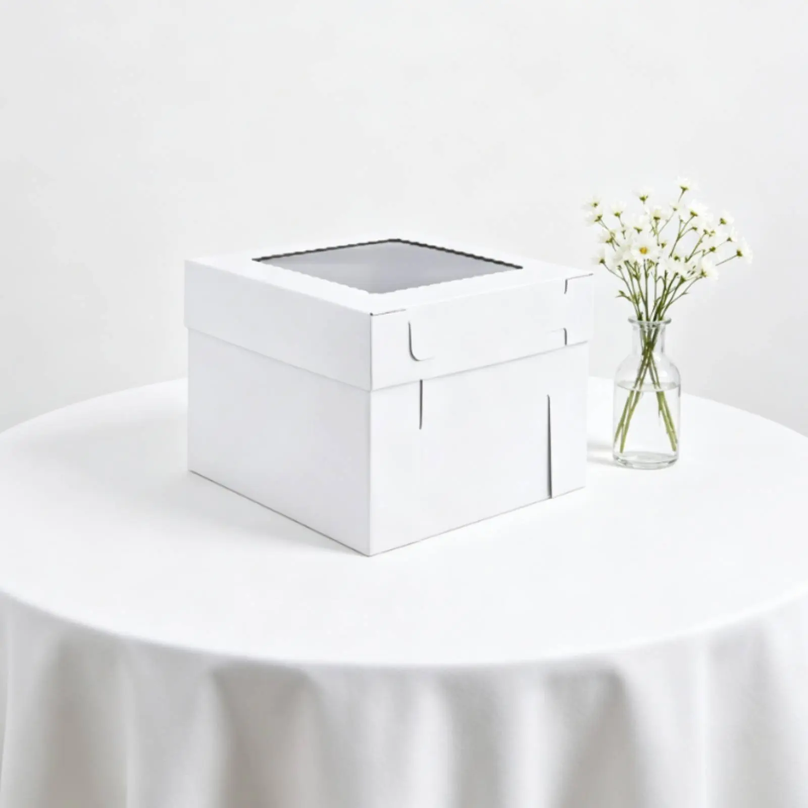 

Corrugated Cake Box Sturdy Cardboard Window Cake Box Folding Design Eco-Friendly Paperboard for Baking