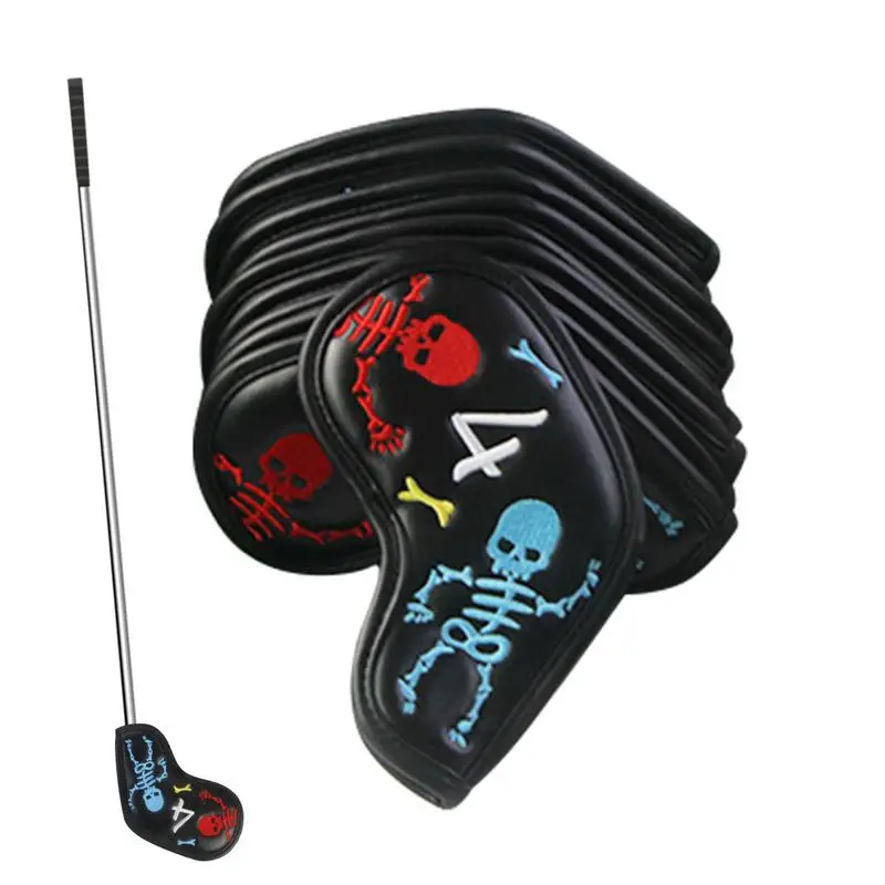 

Golf Club Protective Cover Leather Golf Head Club Cover Club Head Skeleton Covers With Number For Fairway Woods Driver Hybrids