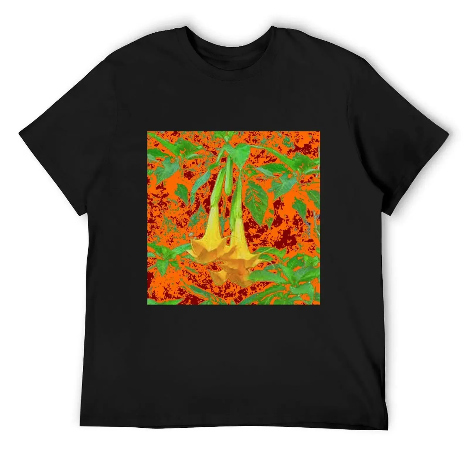 

TERRACOTTA COLOR ART ANGEL TRUMPET TROPICAL FLOWERS, T-Shirt