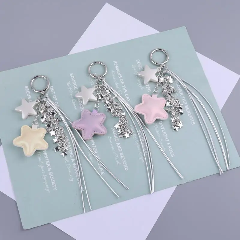 

Y2K Keychain Sweet Star Tassel Keyring Car Key Holder Girls Bag Pendant Decoration For Best Friend Gifts