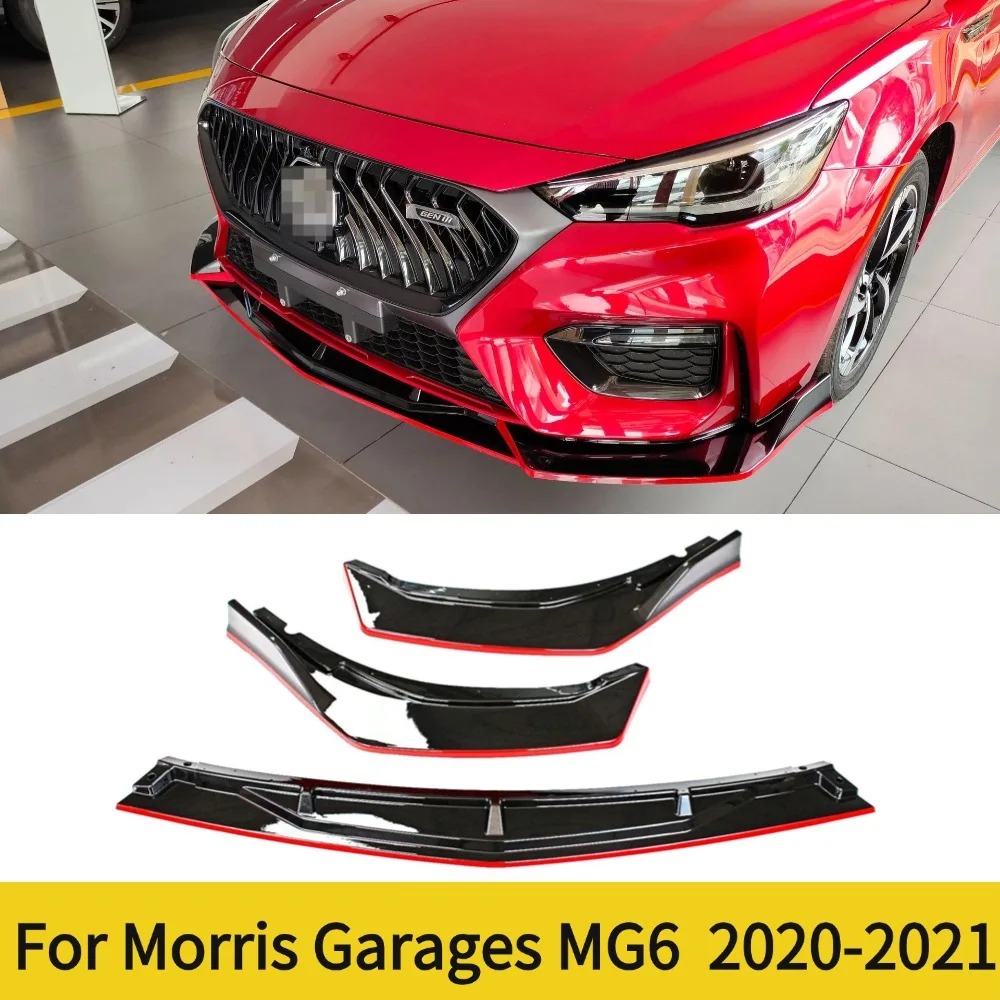 For MG6 2020-2021 Front Splitter Skirt Car Body Kit Bumper Lip Spoiler Accessory for Morris Garages 6 Style Transformation