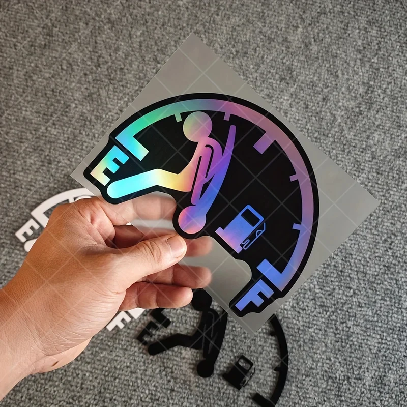 Fuel Gauge Decals, Stick Figure Cartoon Fuel Tank Cap Stickers, For Vehicle Decoration, Car Vinyl Stickers