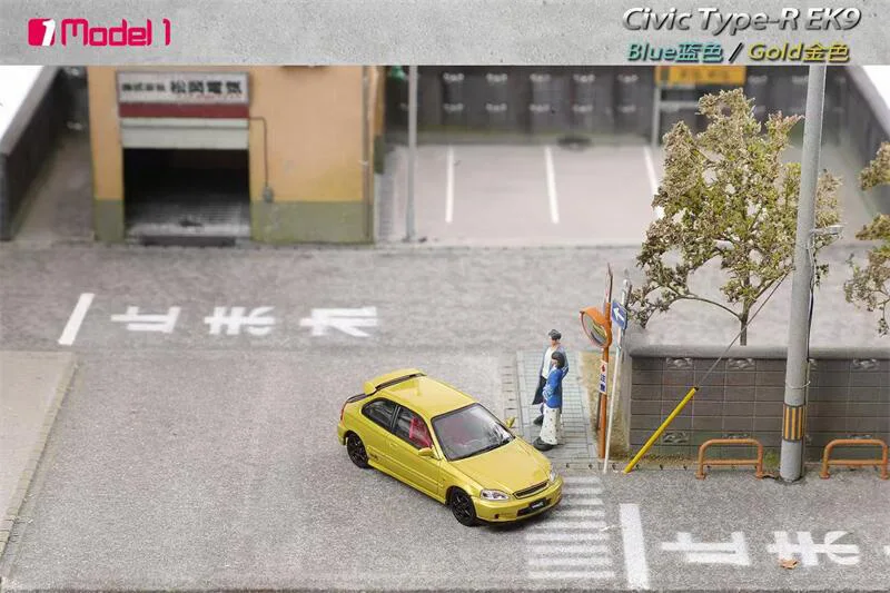 모델 원 1:64 시빅 타입-R EK9 다이캐스트 자동차 모델 컬렉션 미니어처