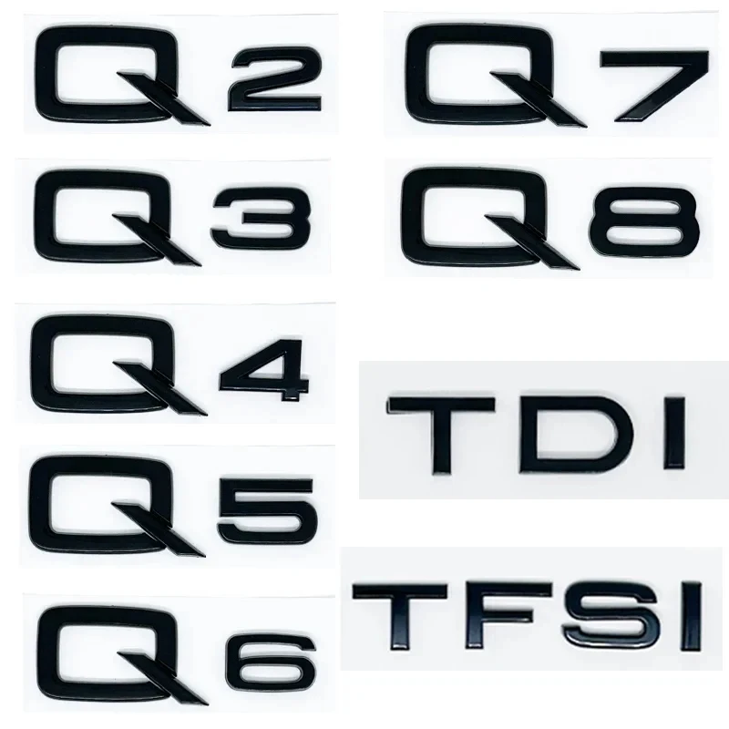 3d ABS Chrome Letters Numbers Car Rear Trunk Boot Emblem Sticker Badge For Q2 Q3 Q4 Q5 Q6 Q7 Q8 TDI TFSI Car Styling Accessories