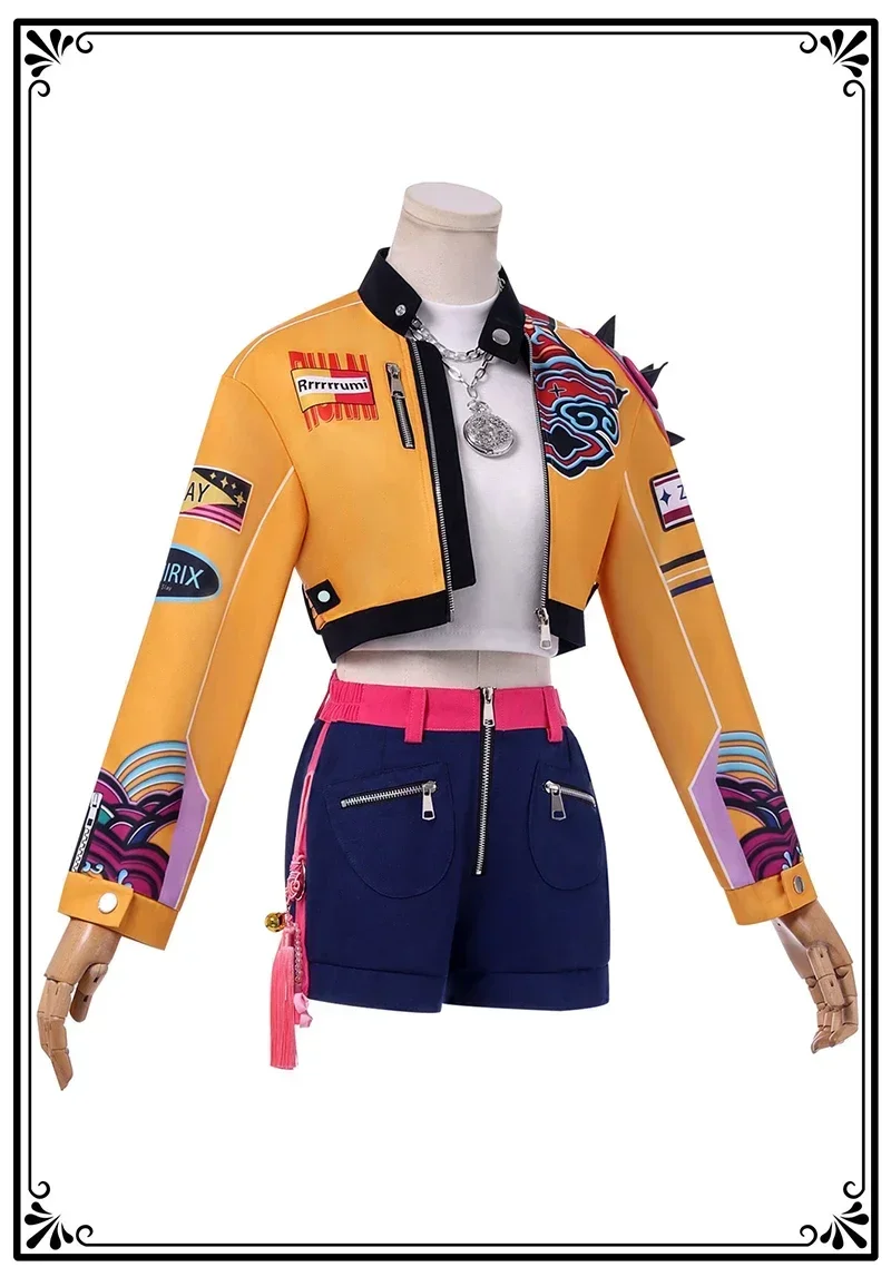 Parrucca per costume cosplay KPop Rumi Donna Ragazza Carnevale di Halloween Comic-con Abiti per giochi di ruolo per feste