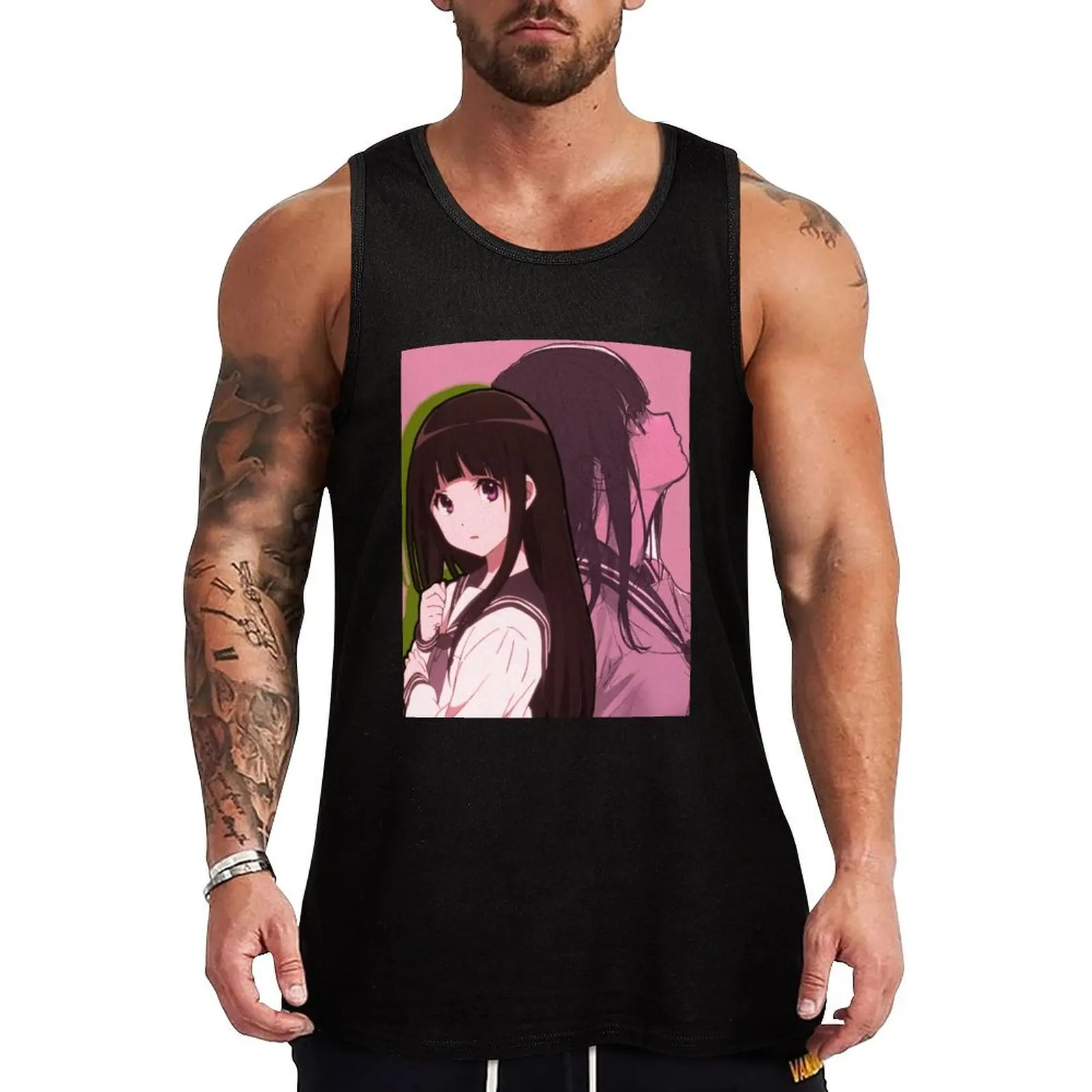 Chitanda Eru (HYOUKA) Tank Top vest for men sleeveless shirt man gym