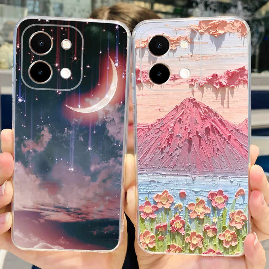 For Vivo Y28 4G Case V2352 Cute Painted Cover Soft Silicone TPU Phone Case For Vivo Y28 Y 28 VivoY28 4G Fundas 6.68\'\' Coque Capa