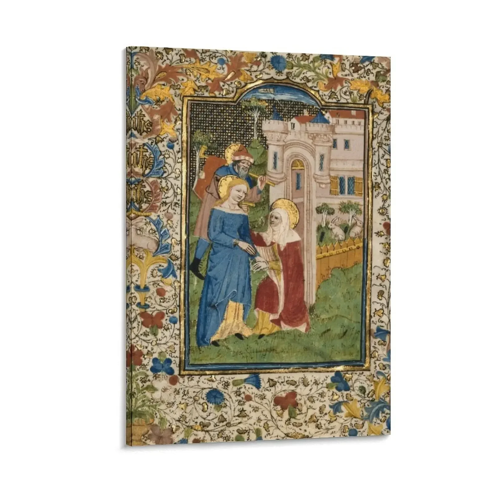 

The Visitation From a Medieval Illuminated Manuscript Canvas Painting home decorations room decor