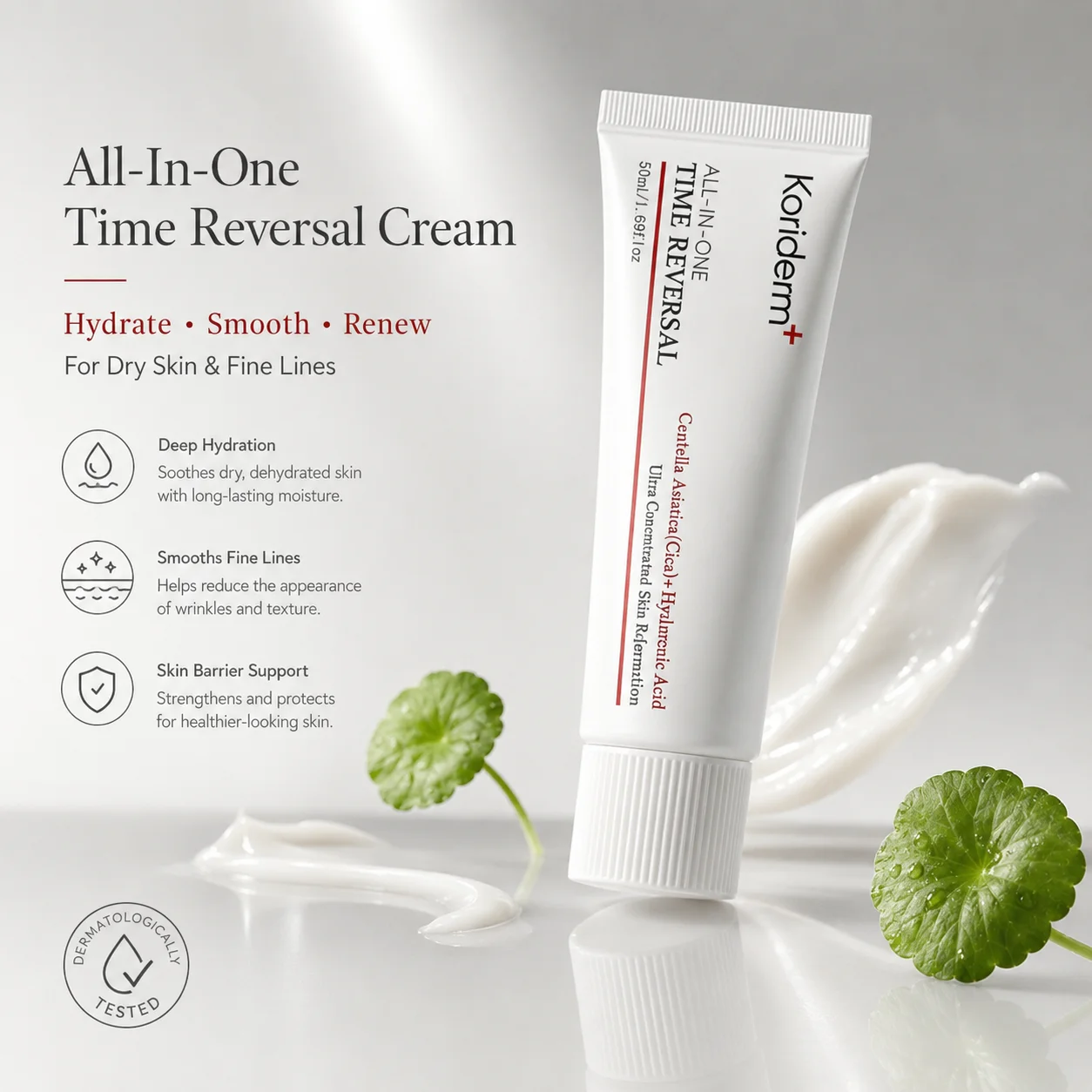 Centella Asiatica Face Cream 50ml Hydrating Nourishing Moisturizer Firming Care for Smooth Feel and Daily Facial Skin Care Use