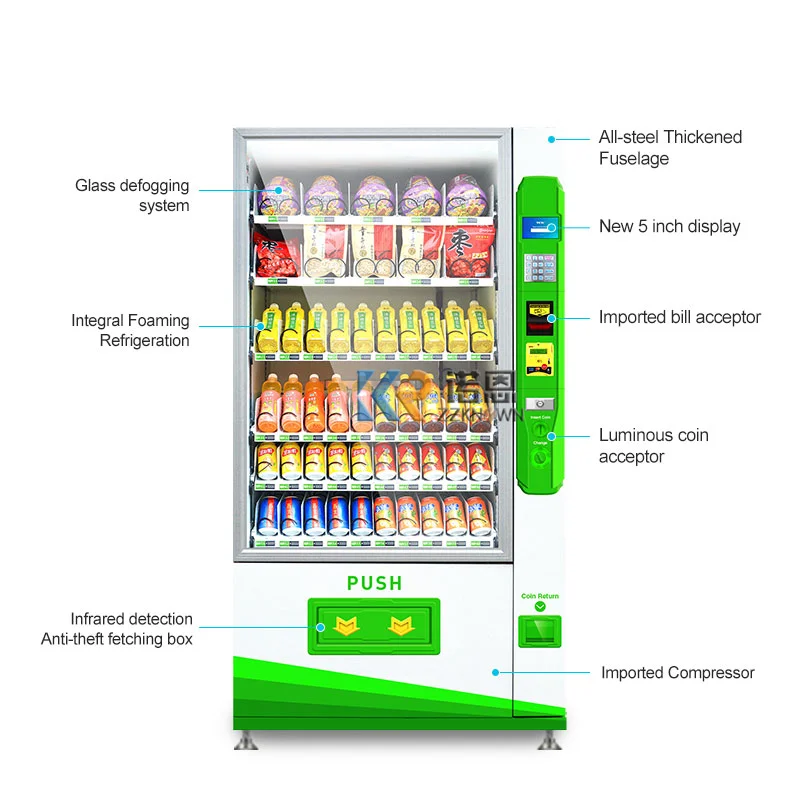 2025 Coin Operated Fresh Orange Juice Vending Machine Snack and Cold Beverage Vending Machine with Touch Screen