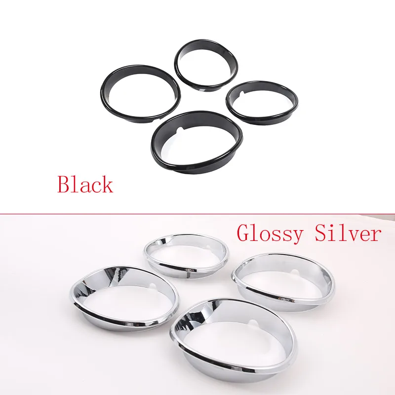 For Chevrolet Corvette C6 2005-2013 ABS Black/Silver Car Rear Tail Lamp Decorative Ring Car Modification Accessories