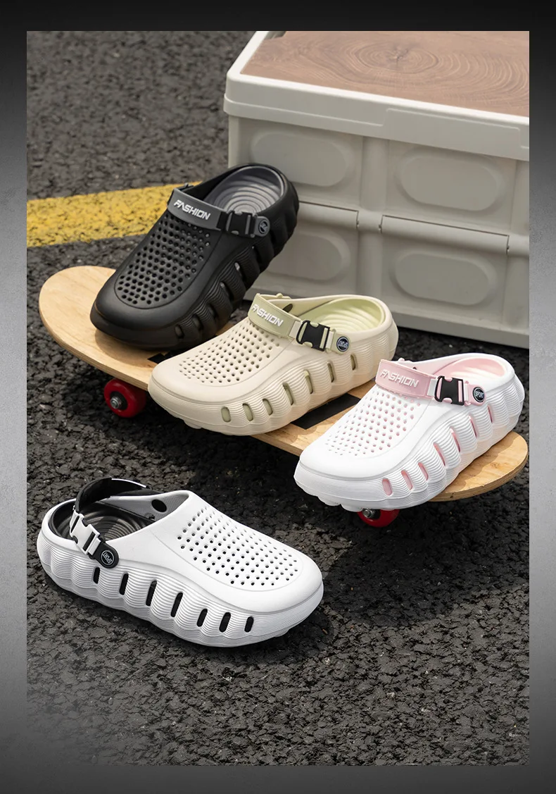 2026 Neue Herren-Lochschuhe, Rutschfeste EVA-Hausschuhe mit Weicher Sohle, Zweifach Tragbar, Coole Slipper, Atmungsaktive Sommer-Outdoor-Strandschuhe – Detail 3